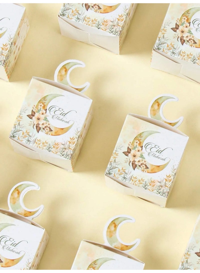 توزيعات العيد زينه العيد علب هدايا صغيره بتصميم عيد مبارك مزهره تضيف لمسة فاخرة لتقديم هدايا وتوزيعات العيد مجموعه من 12علبه هدايا وتوزيعات العيد بحجم مثالي للحلوى والهدايا الصغيرة والمجوهرات للاحتفال بالعيد - Image 2